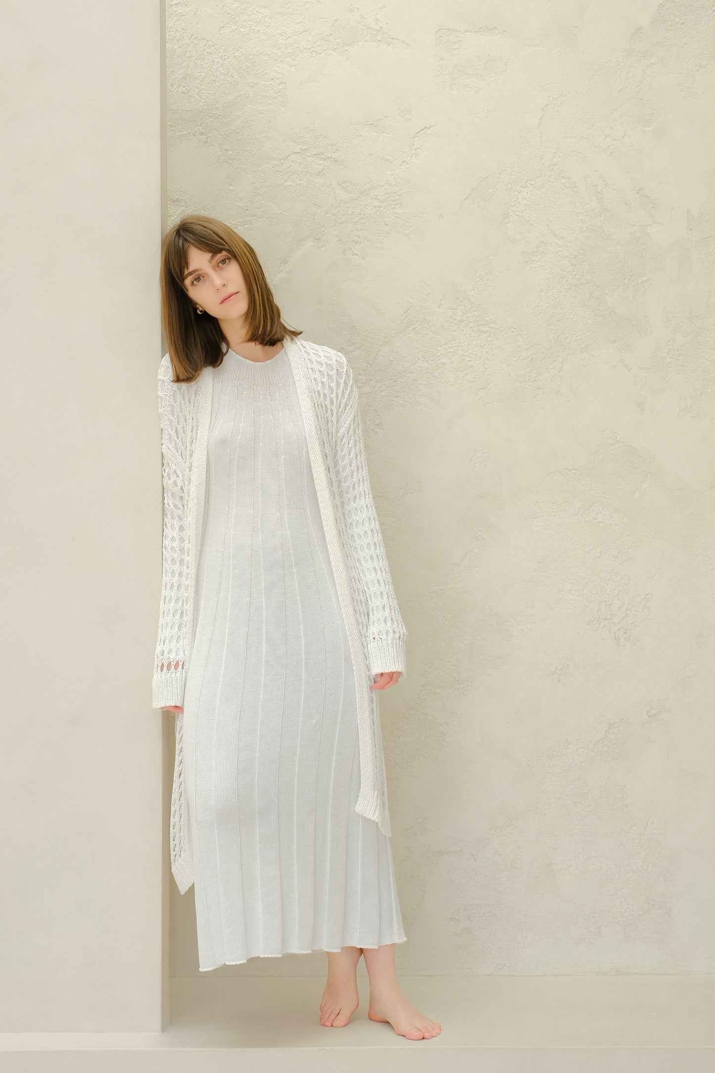 Fine Cotton Crochet Maxi Cardigan