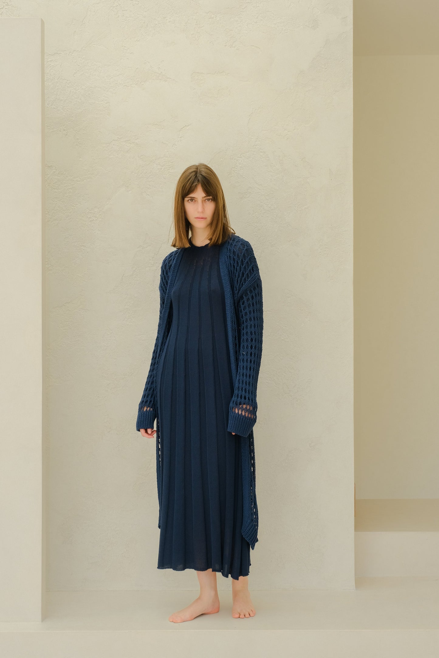 Fine Cotton Crochet Maxi Cardigan