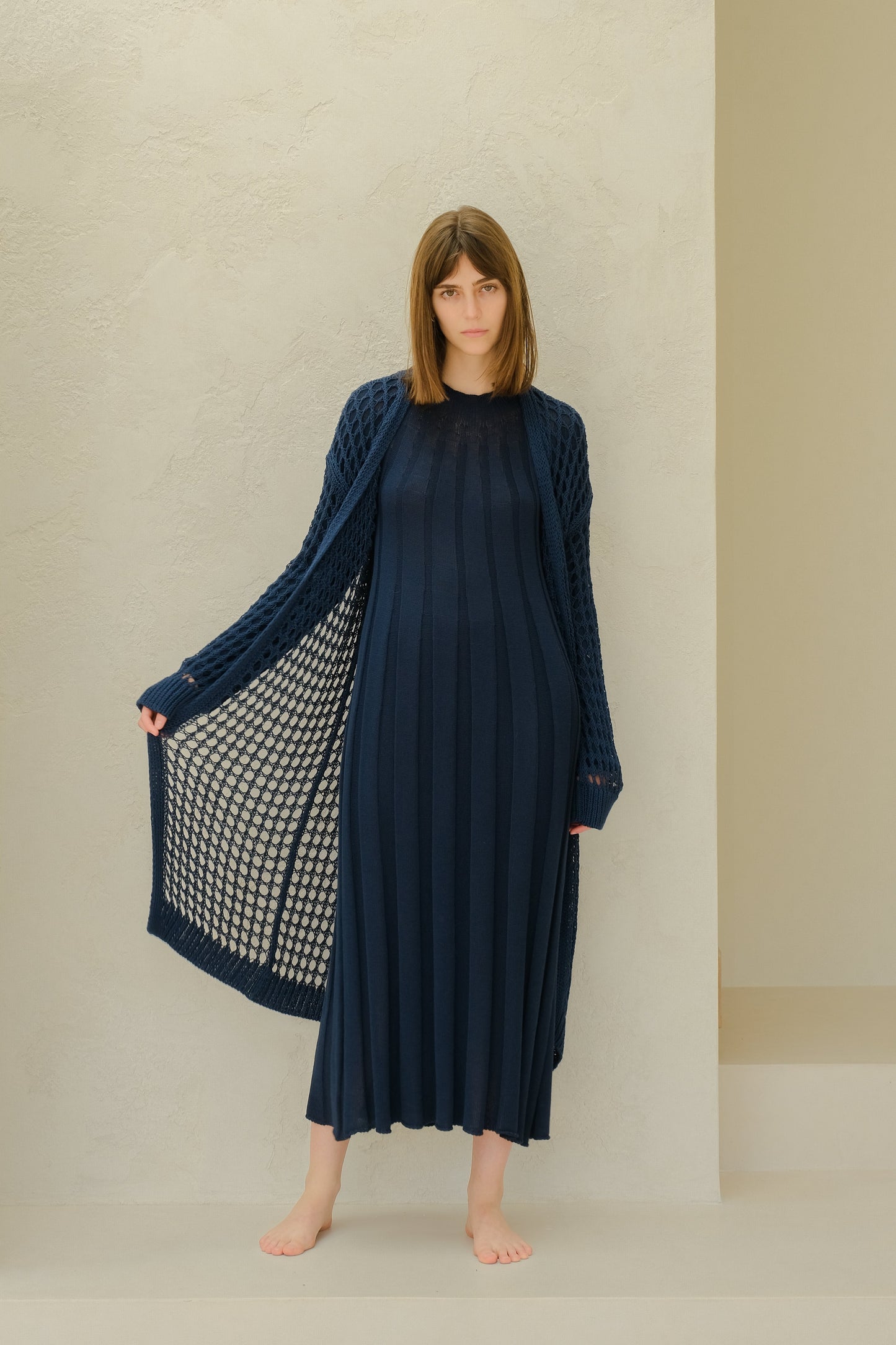 Fine Cotton Crochet Maxi Cardigan