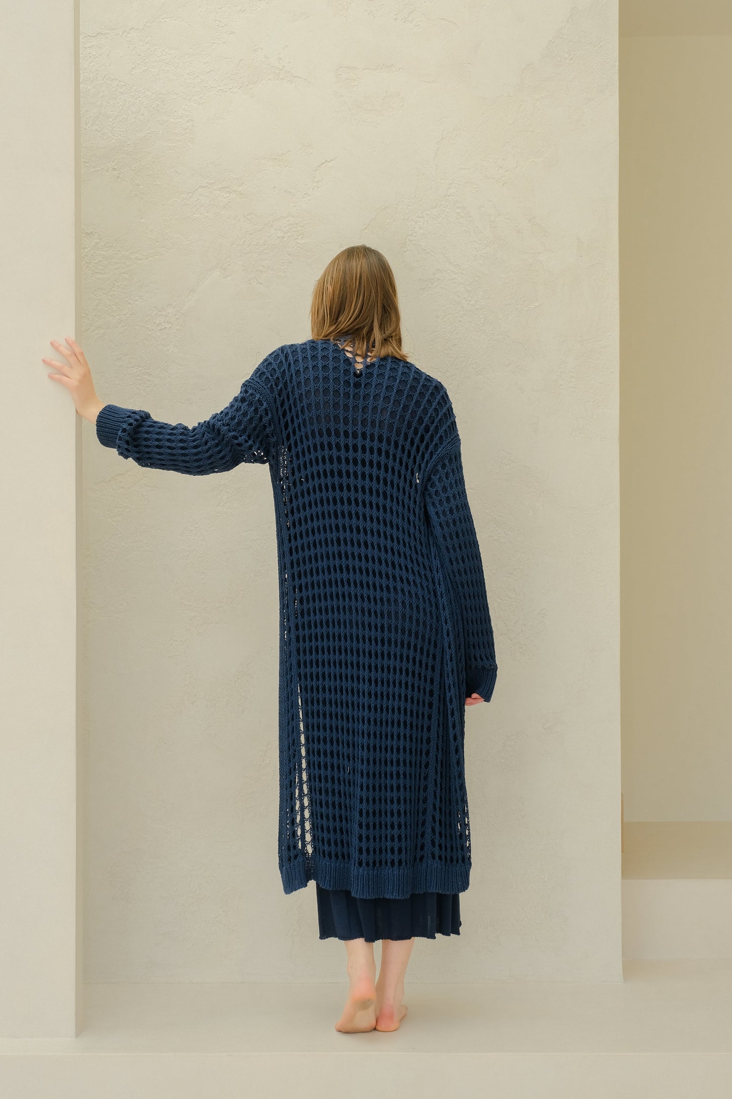 Fine Cotton Crochet Maxi Cardigan