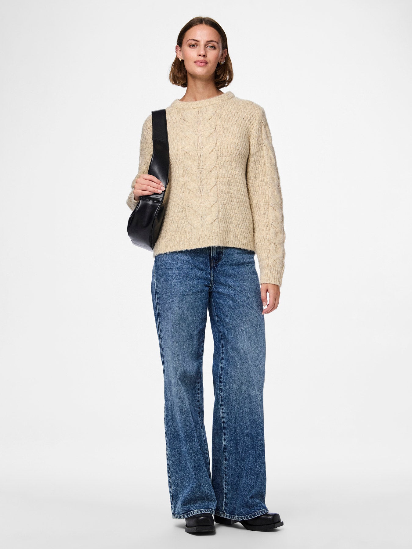 MAGLIONE CON TRECCE PIECES - Glamourabbigliamentodonna