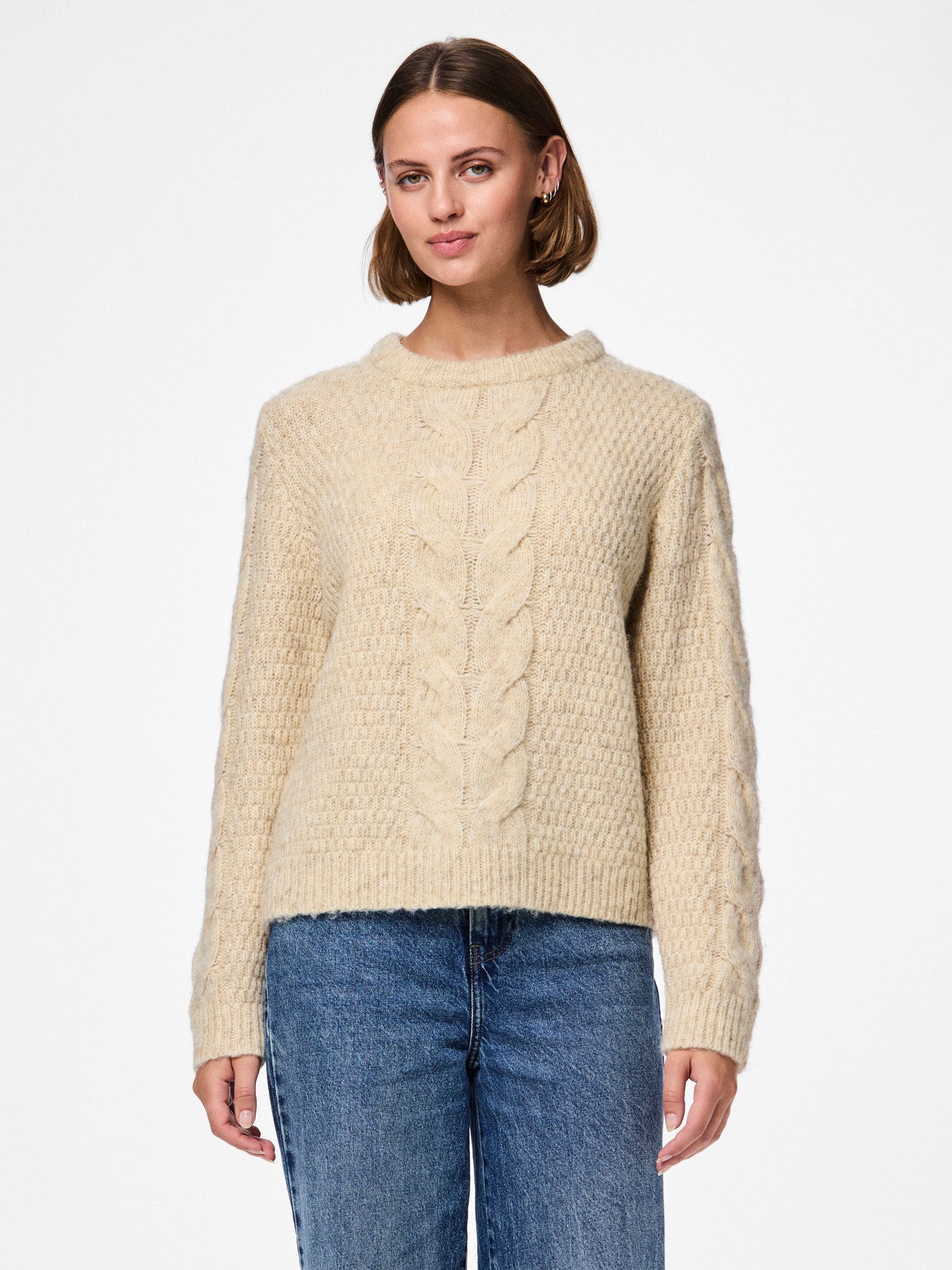 MAGLIONE CON TRECCE PIECES - Glamourabbigliamentodonna
