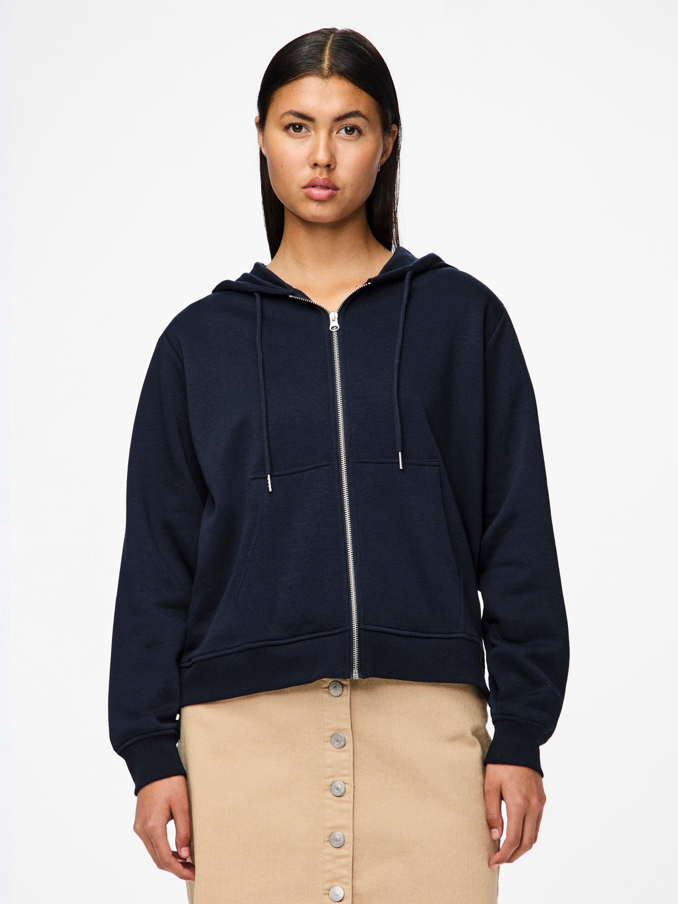 FELPA CON CAPPUCCIO PCCHILLI LS ZIP HOODIE NOOS BC - Glamourabbigliamentodonna