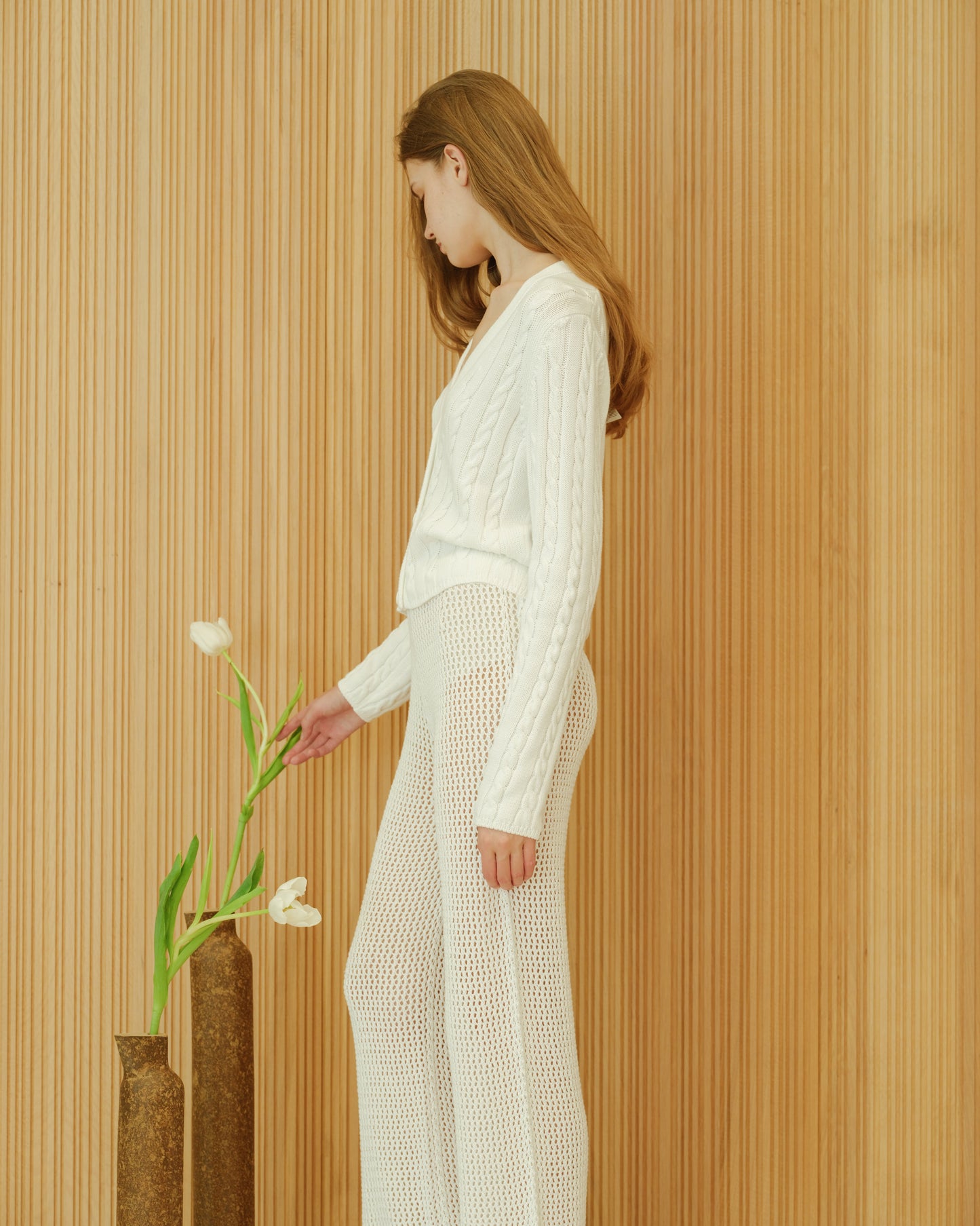 Fine Cotton Cable Cardigan