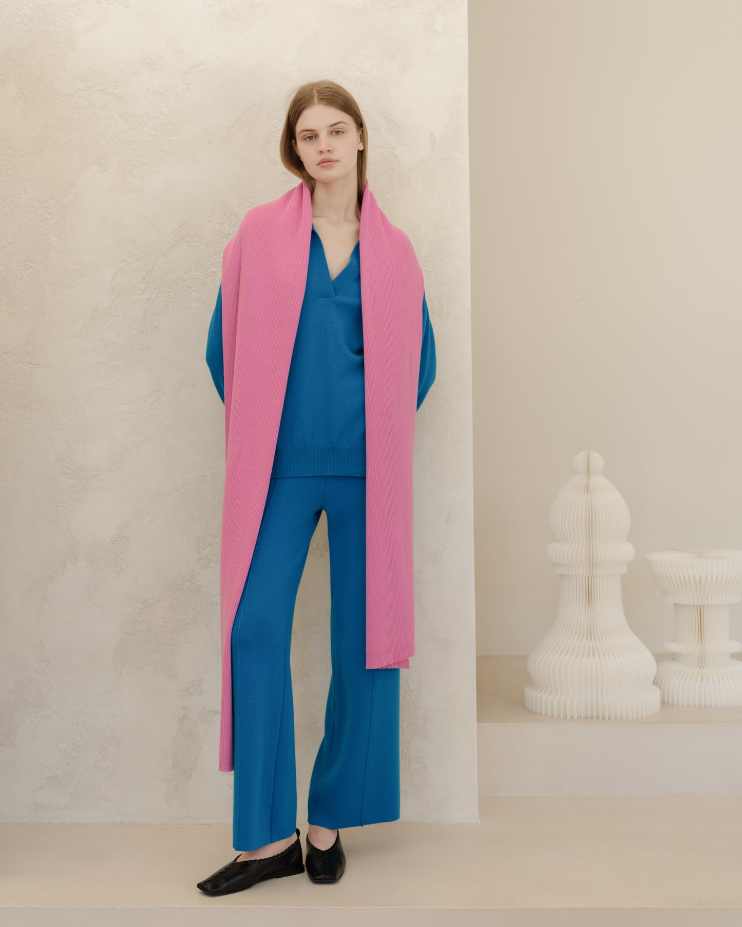 Pure Cashmere Maxi Ribbed Scarf