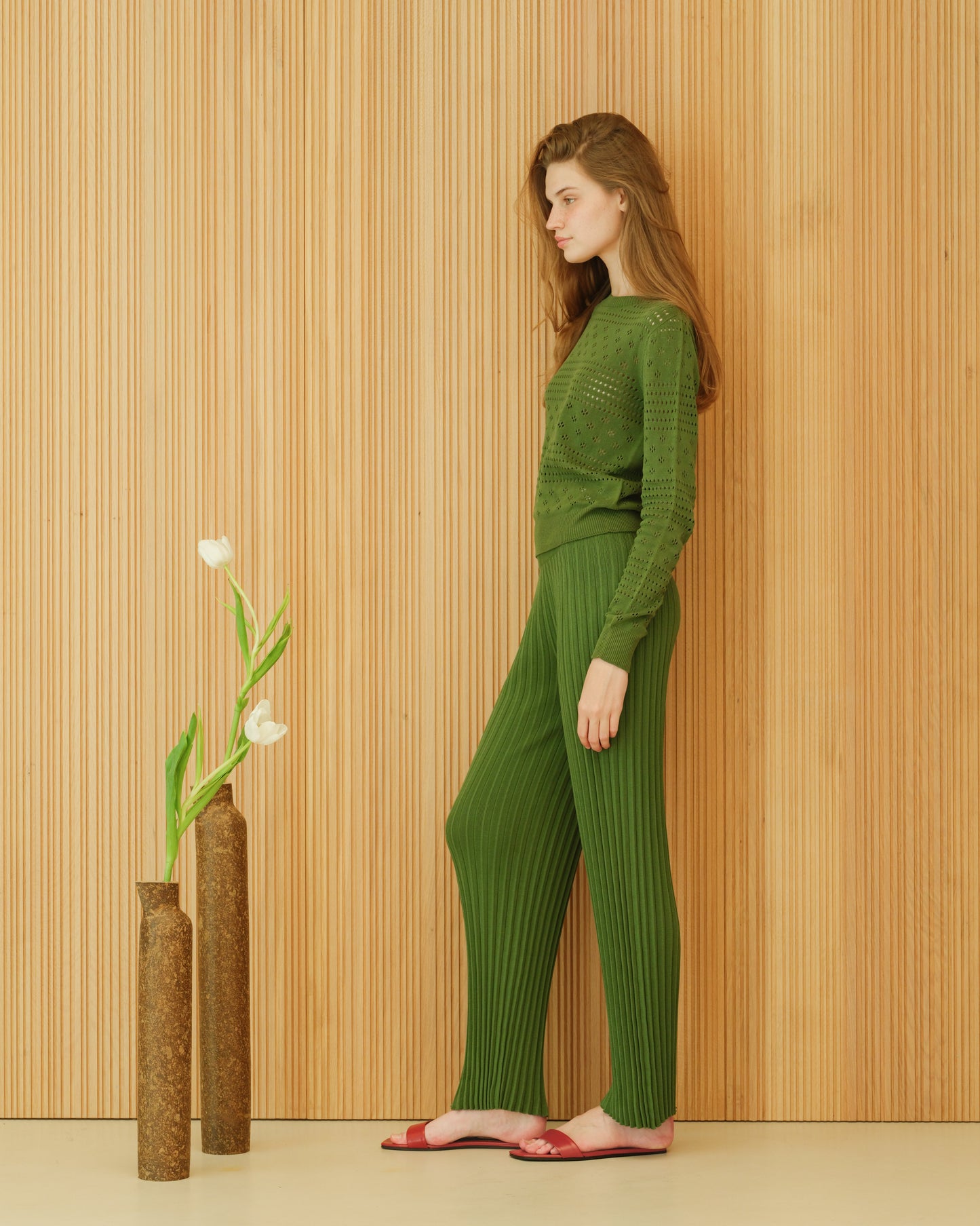 Fine Cotton Plissé Pants (3D-Knit)