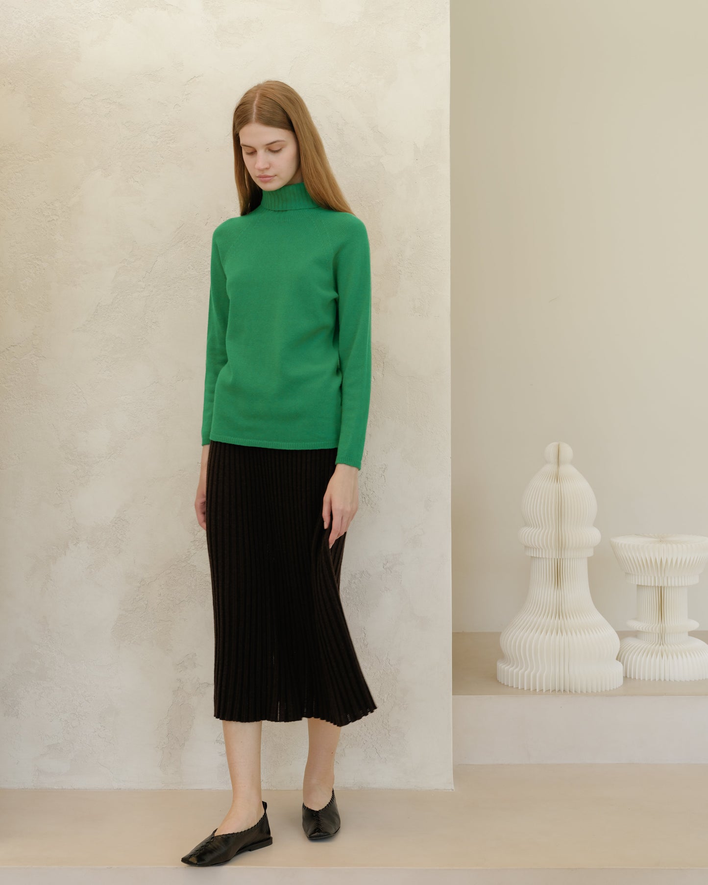 Cashmere Mix Perforated Skirt (3D-Knit)
