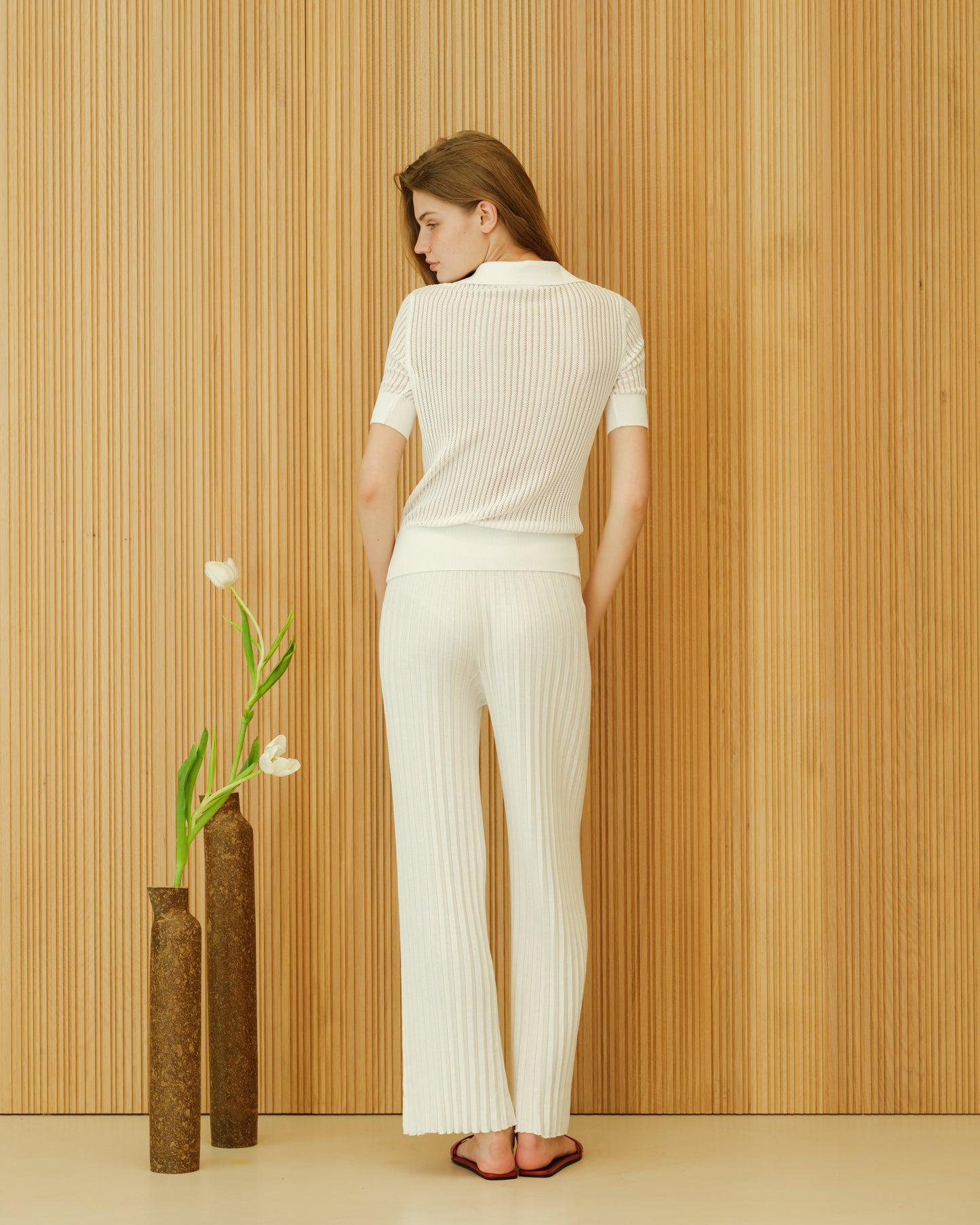 Fine Cotton Micro Pointelle Polo