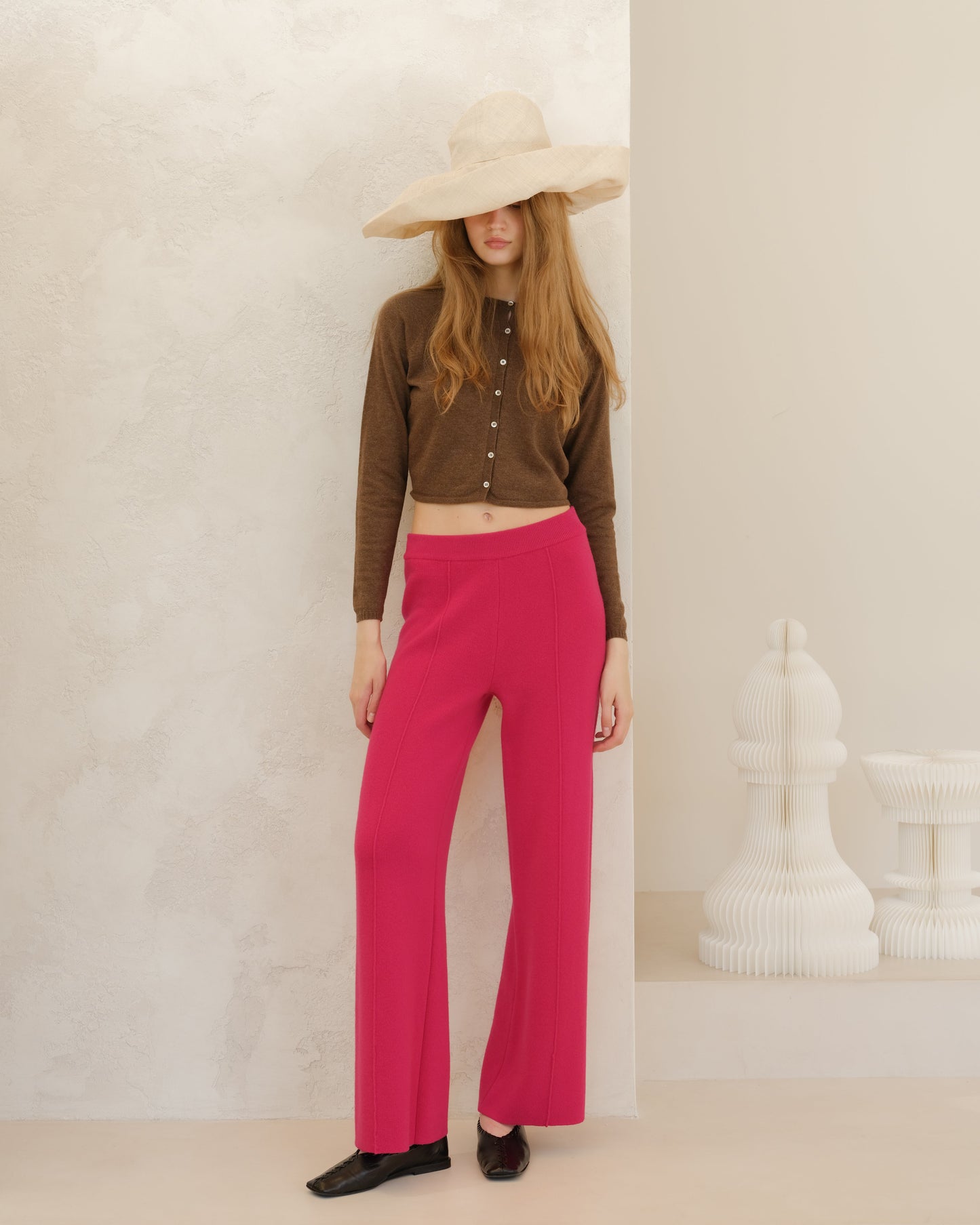 Cashmere Mix Cropped Cardigan (3D-Knit)