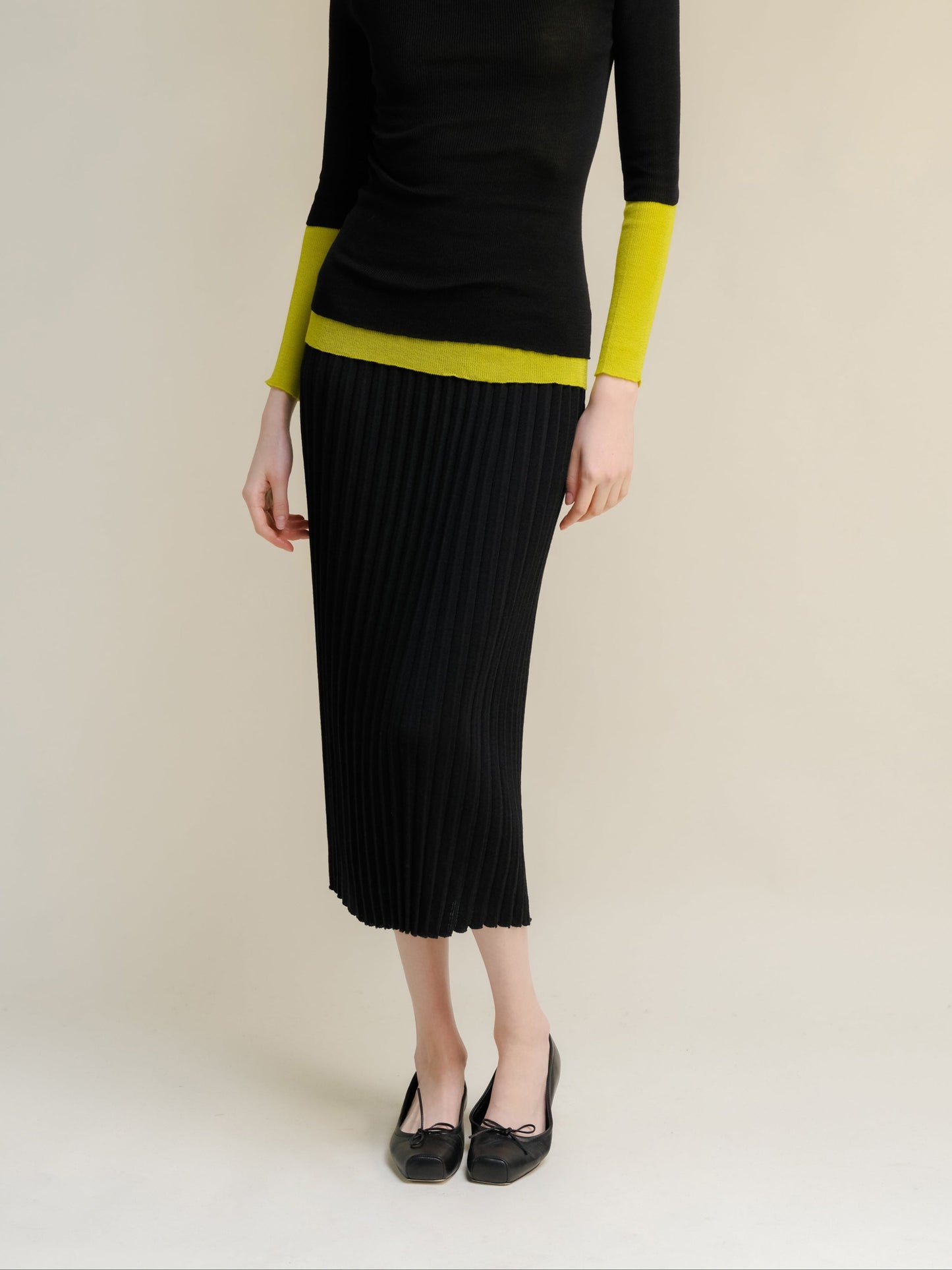 Extra Fine Merino Wool Plissè Skirt (3D-Knit)