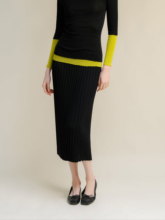 Extra Fine Merino Wool Plissè Skirt (3D-Knit)
