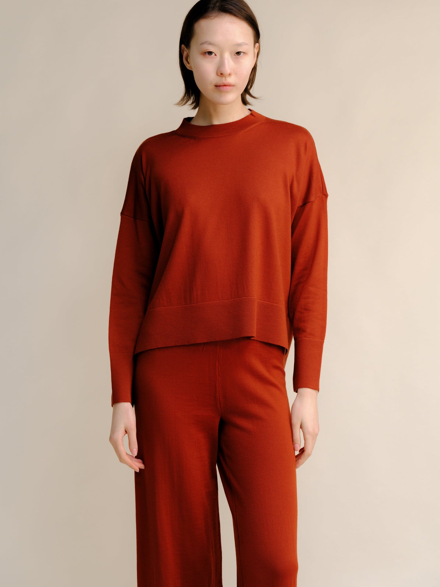 Extra Fine Merino Wool Oversized Crewneck Sweater 