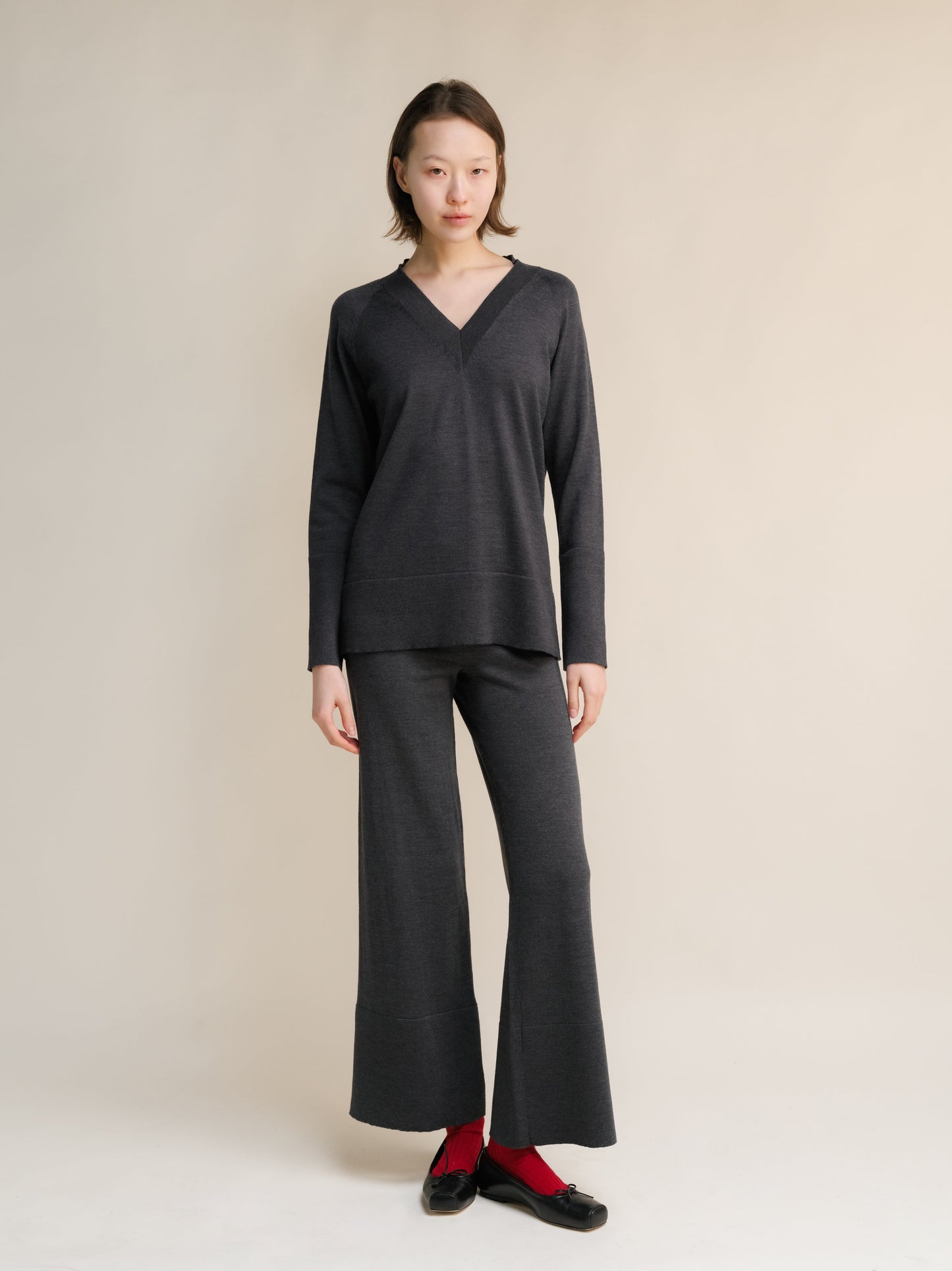 Extra Fine Merino Wide-Leg Trousers