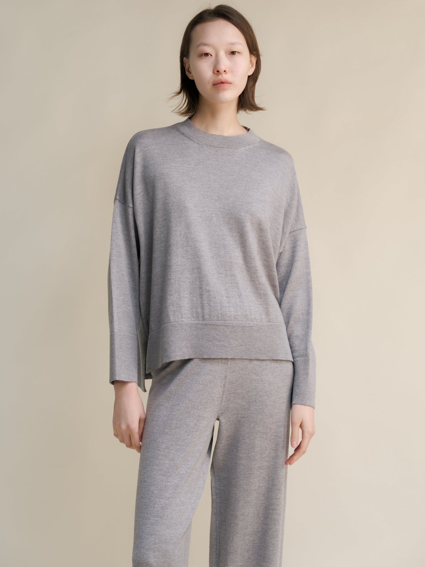 Extra Fine Merino Wool Oversized Crewneck Sweater 