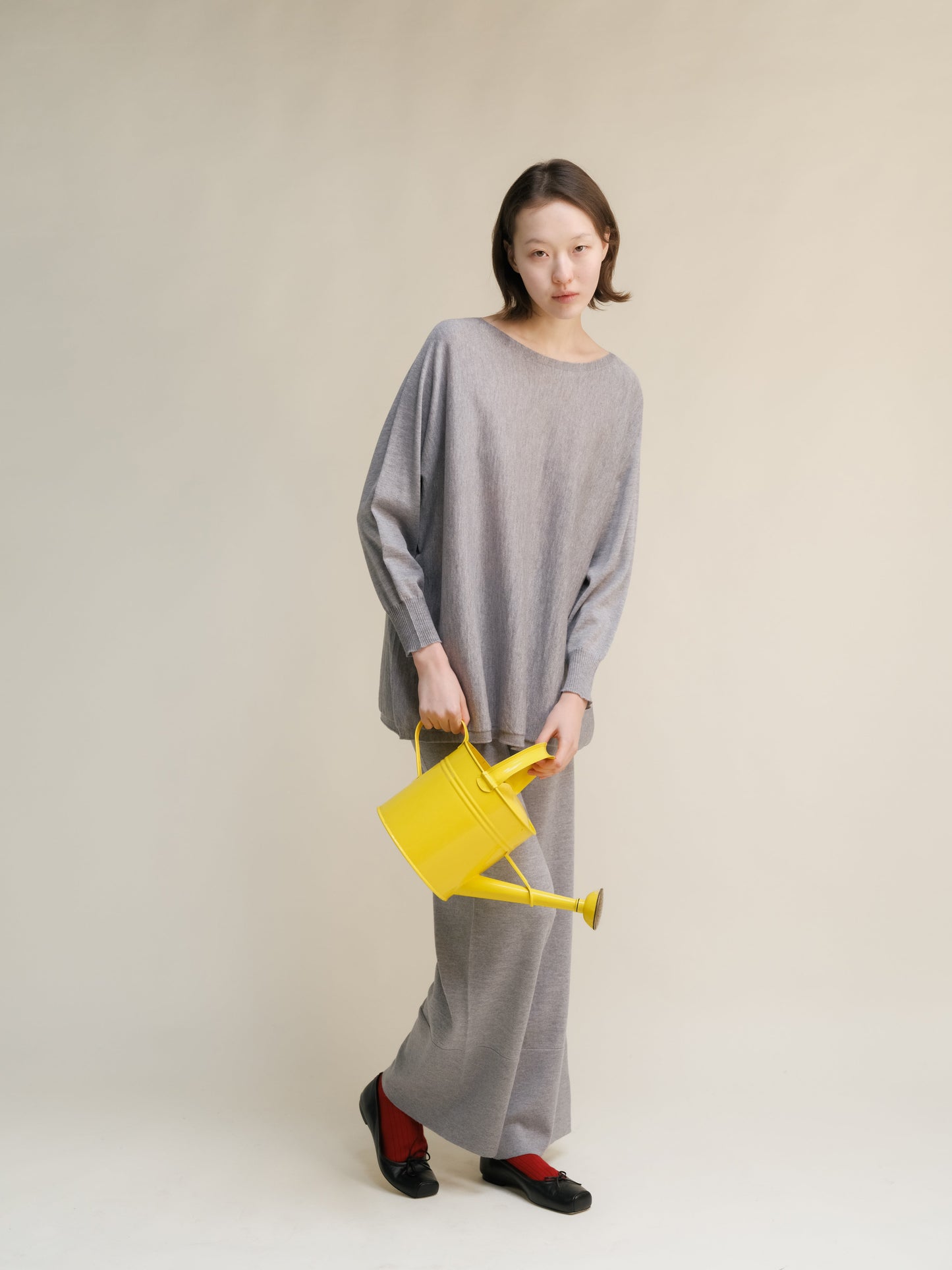 Extra Fine Merino Wool Boat Neck Oversized Sweater (3D-Knit)