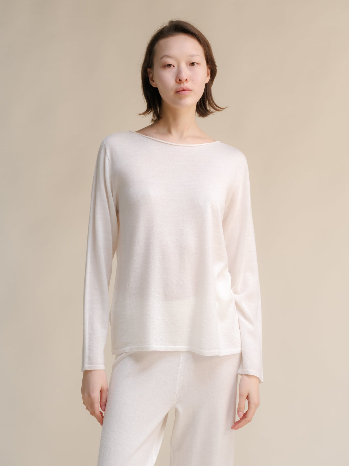 Extra Fine Merino Wool Boatneck Sweater (3D-Knit)