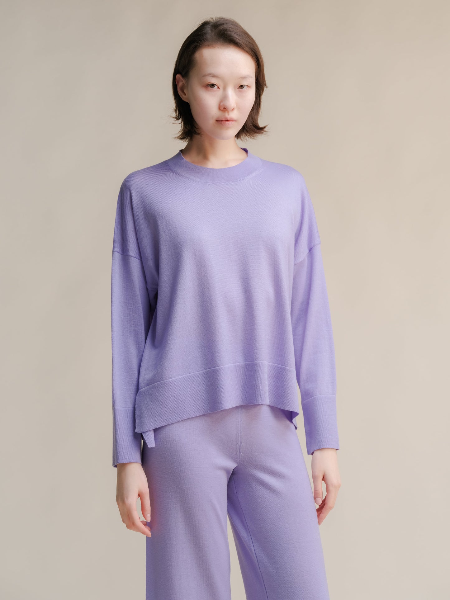 Extra Fine Merino Wool Oversized Crewneck Sweater 