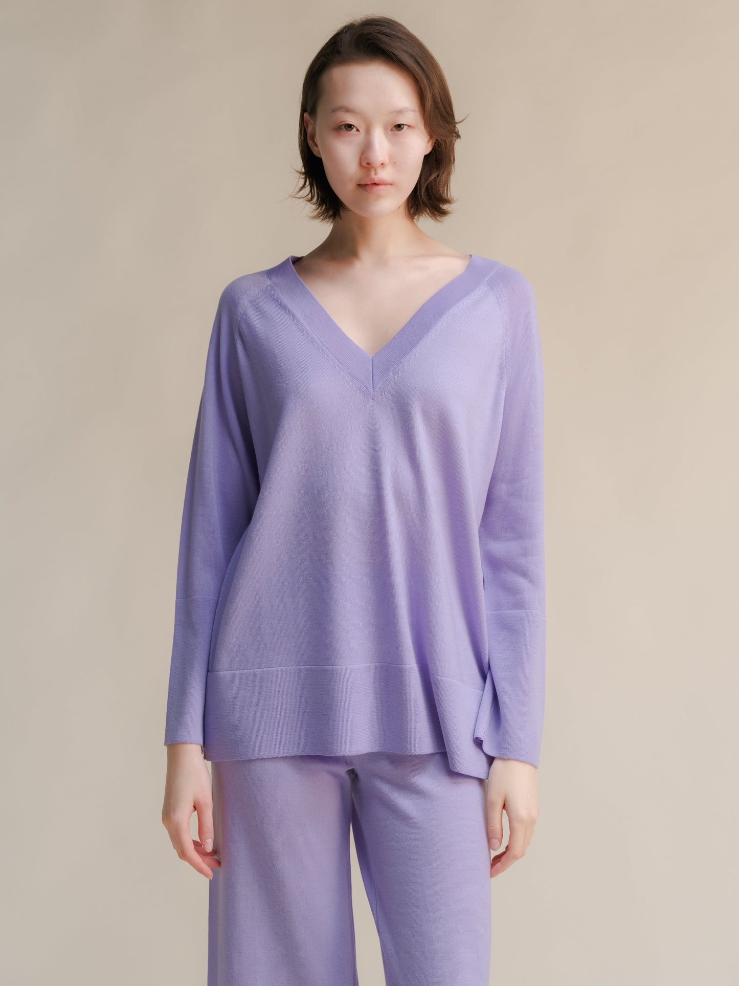 Extra Fine Merino V Neck Maxi Sweater