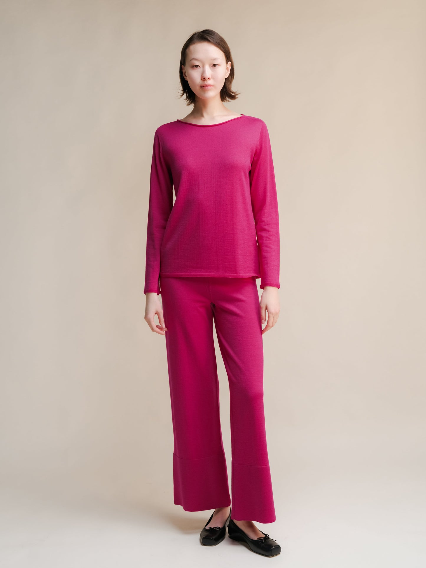 Extra Fine Merino Wide-Leg Trousers