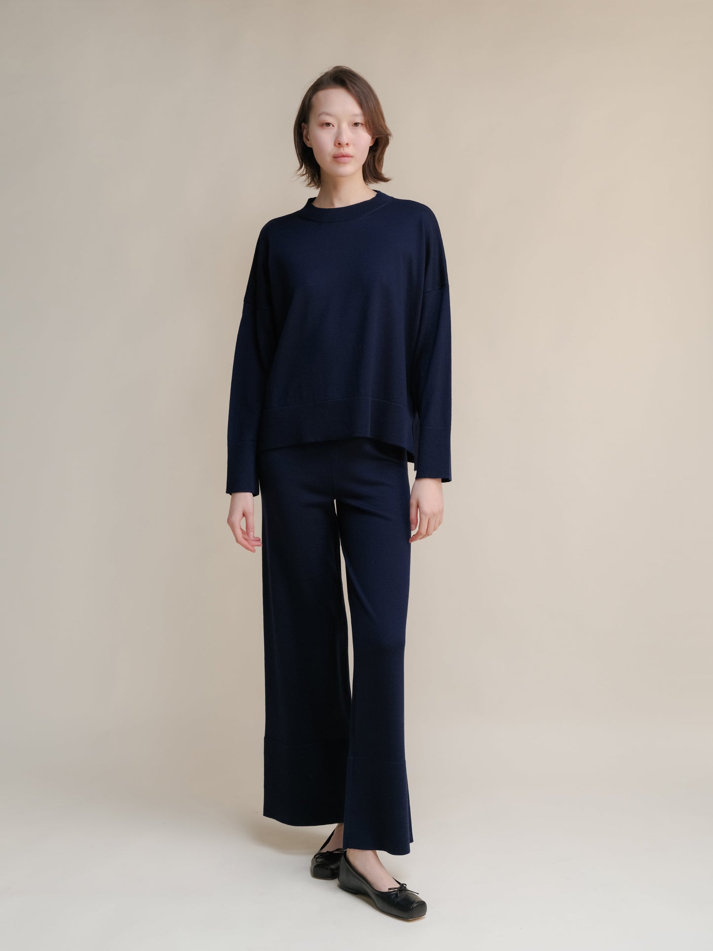 Extra Fine Merino Wool Oversized Crewneck Sweater 