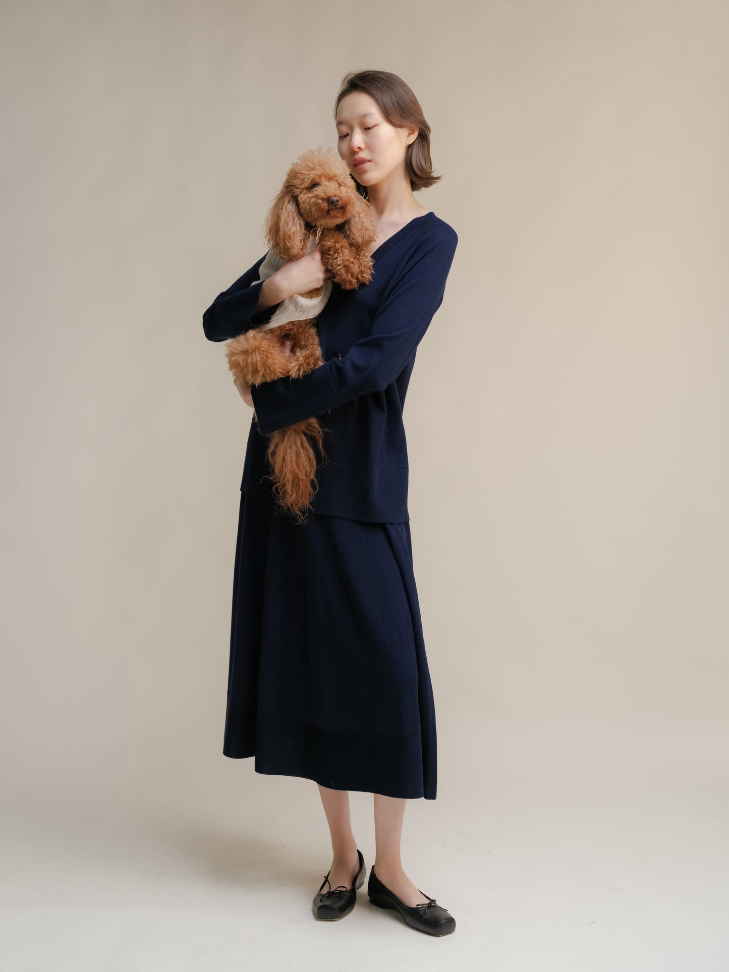 Extra Fine Merino V Neck Maxi Sweater