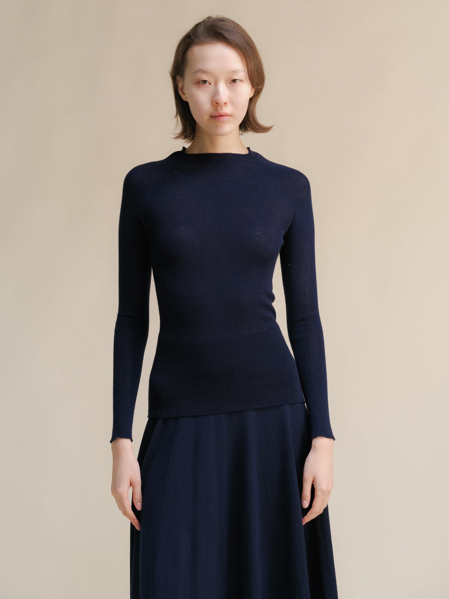 Extra Fine Merino Ribbed Crewneck (3D-Knit)