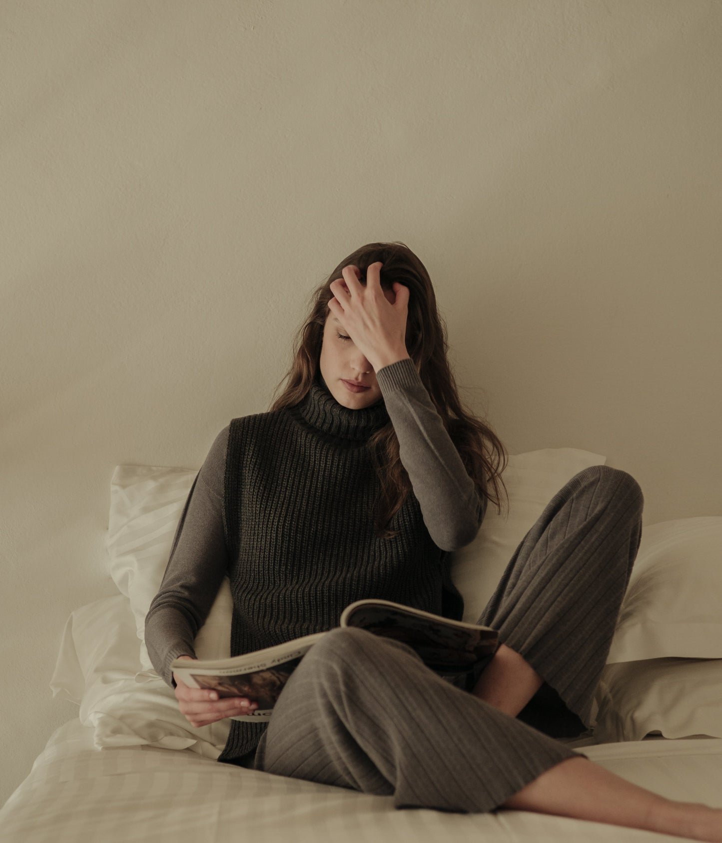 Cashmere Mix Sleeveless Turtle Neck Tunic