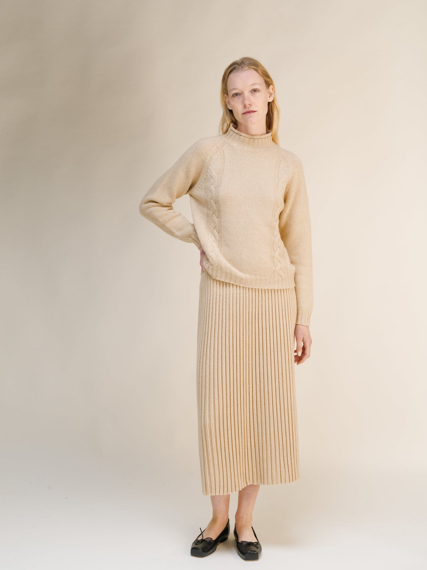 Cashmere Mix Cable "Ricciolo" Sweater (3D-Knit)