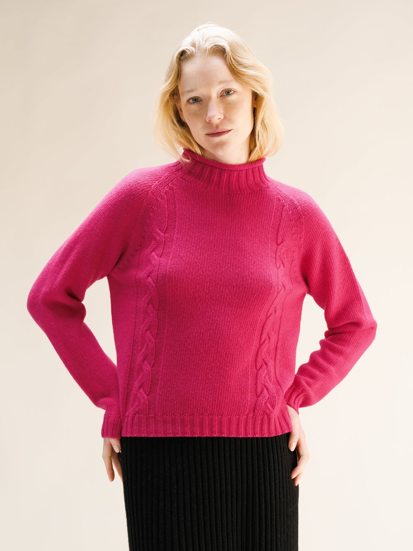 Cashmere Mix Cable "Ricciolo" Sweater (3D-Knit)