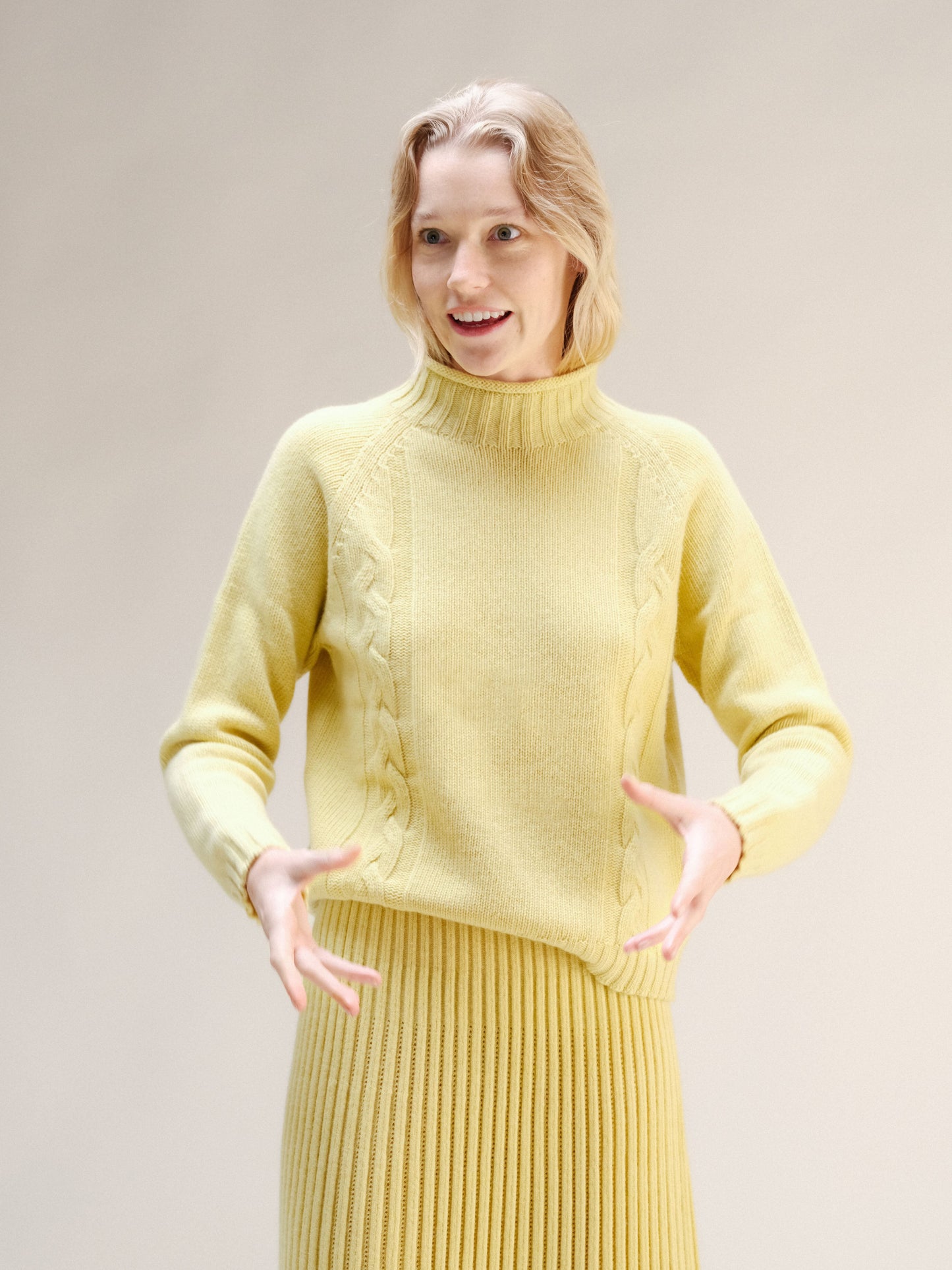 Cashmere Mix Cable "Ricciolo" Sweater (3D-Knit)