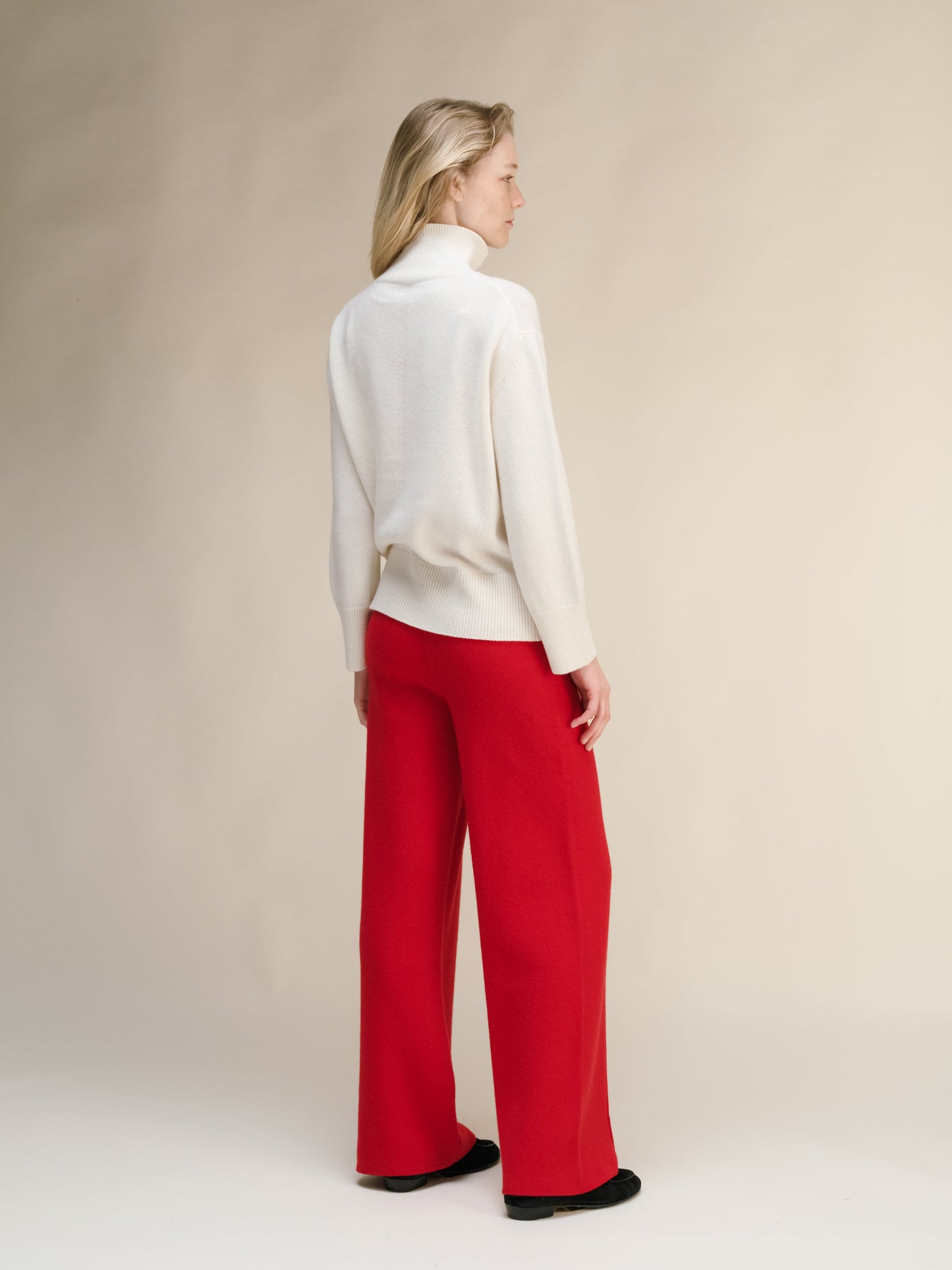 Cashmere Mix Long Turtleneck Sweater