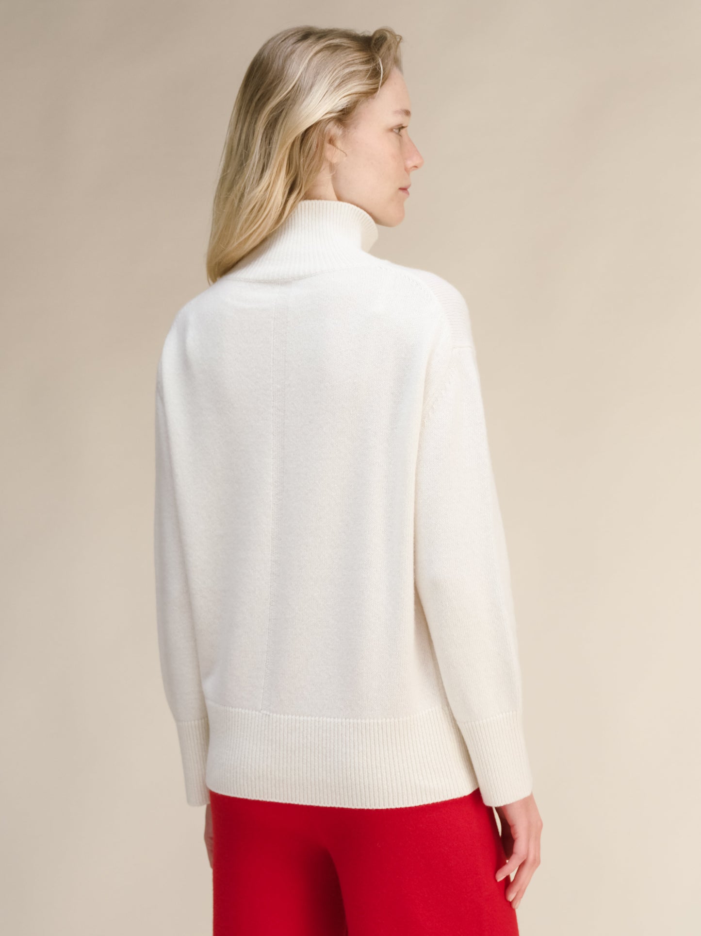 Cashmere Mix Long Turtleneck Sweater
