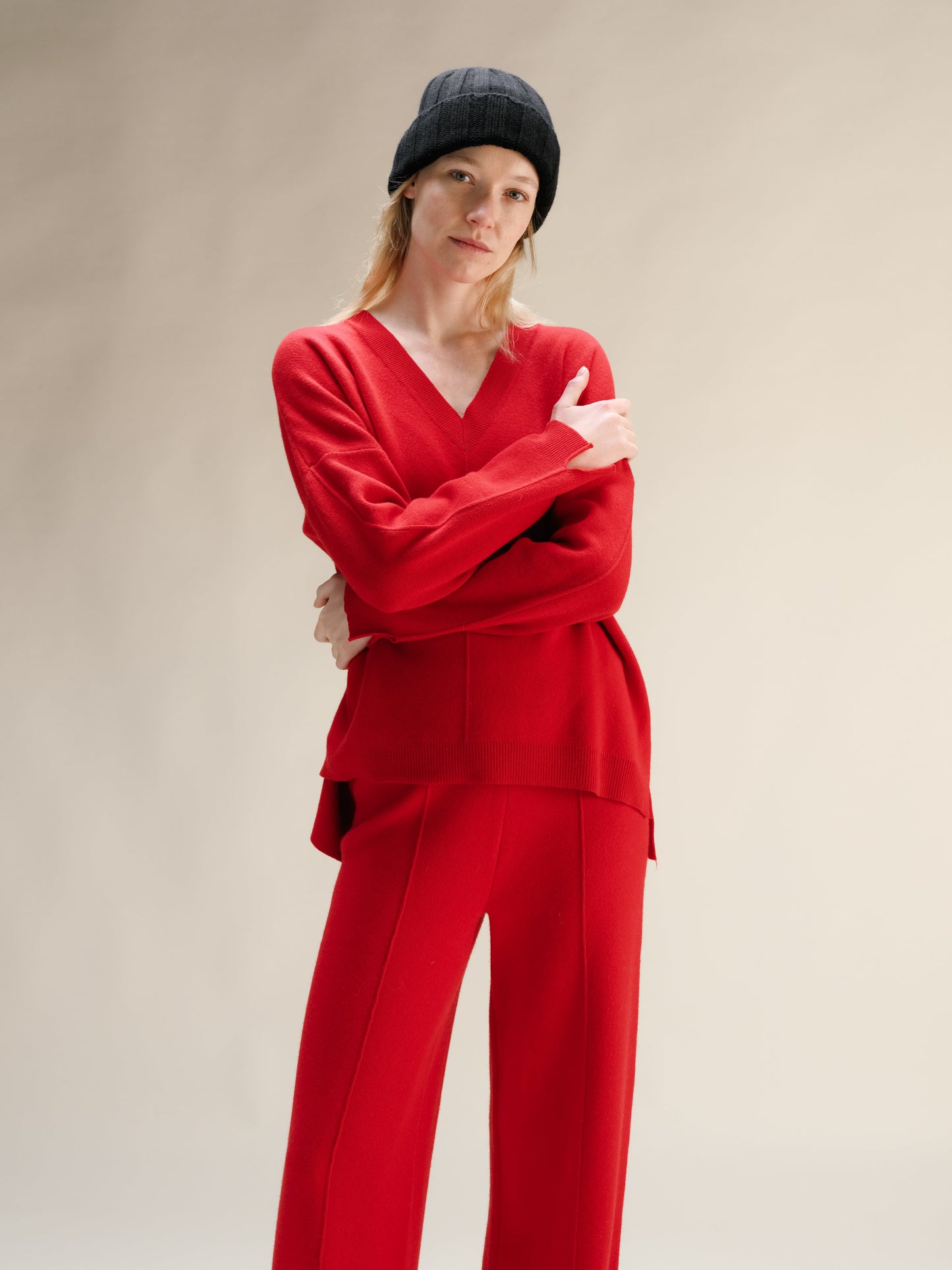 Cashmere Mix Ribbed Beanie