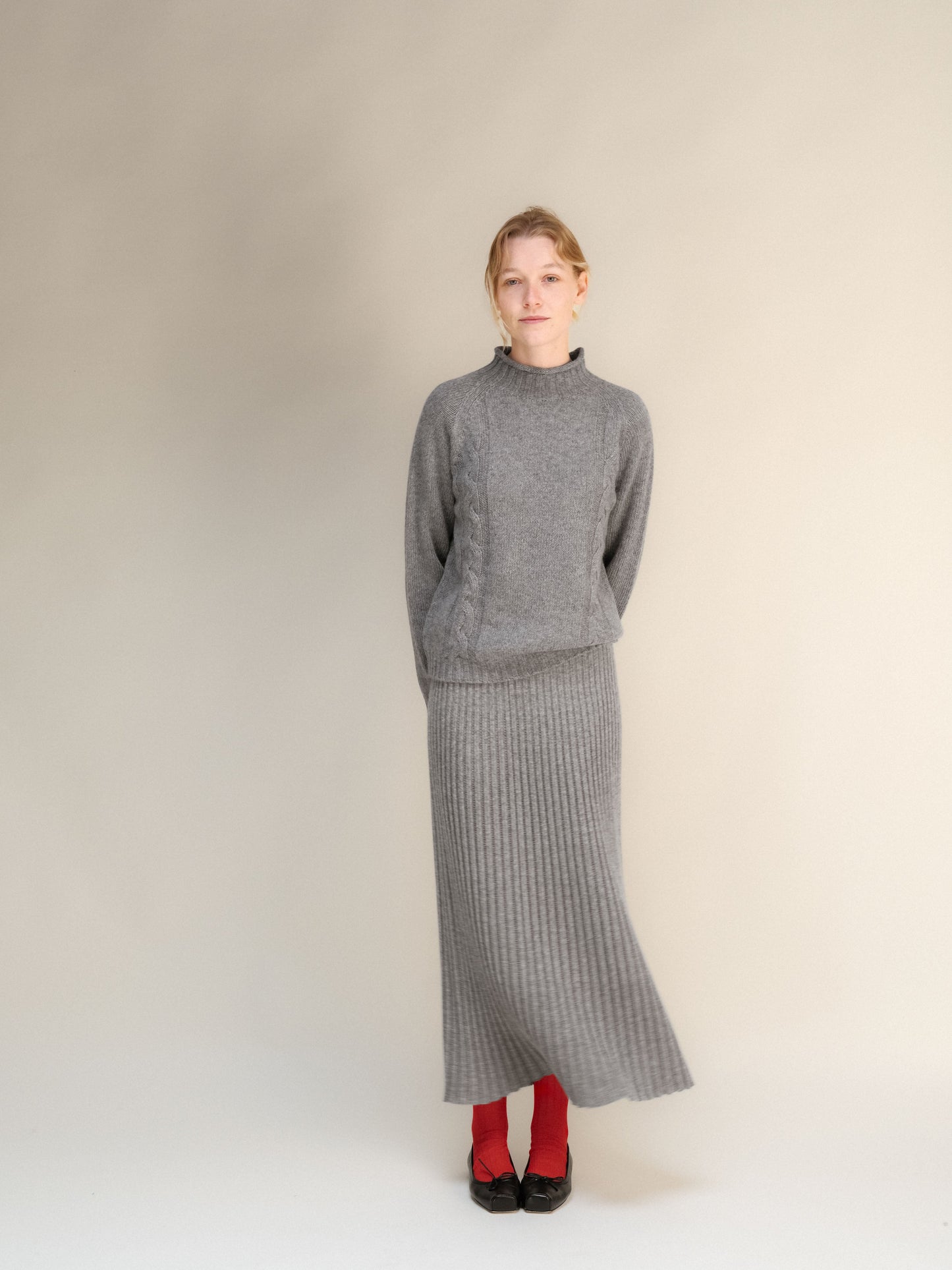 Cashmere Mix Cable "Ricciolo" Sweater (3D-Knit)