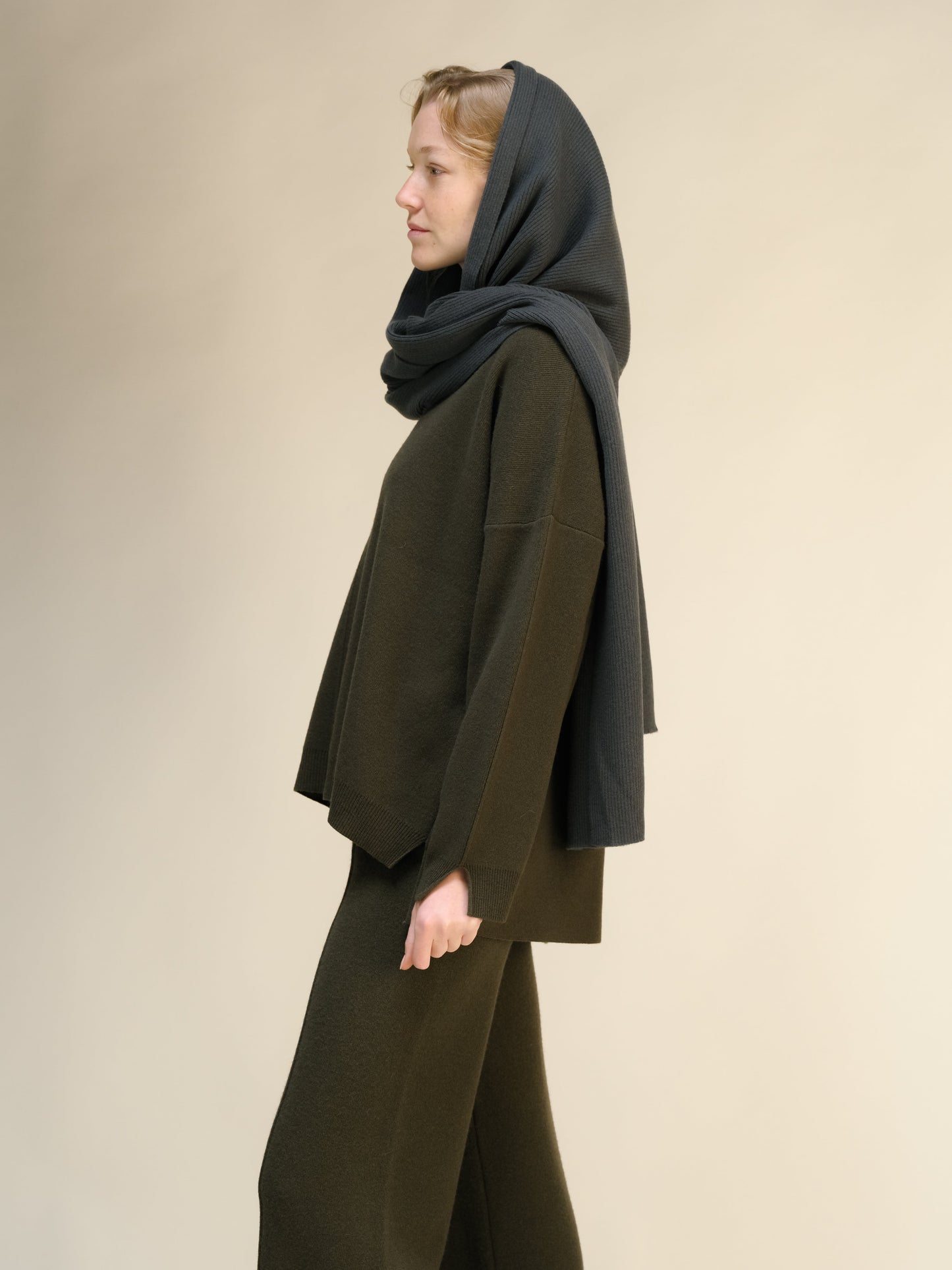 Pure Cashmere Maxi Ribbed Scarf