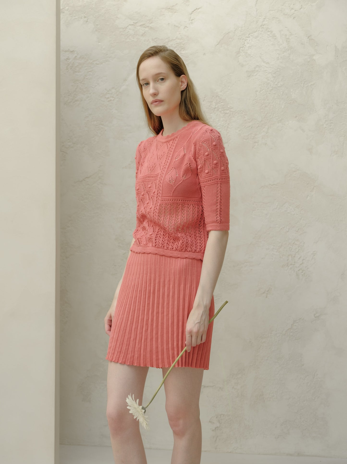 Fine Cotton Plissé Mini Skirt (3D-Knit)