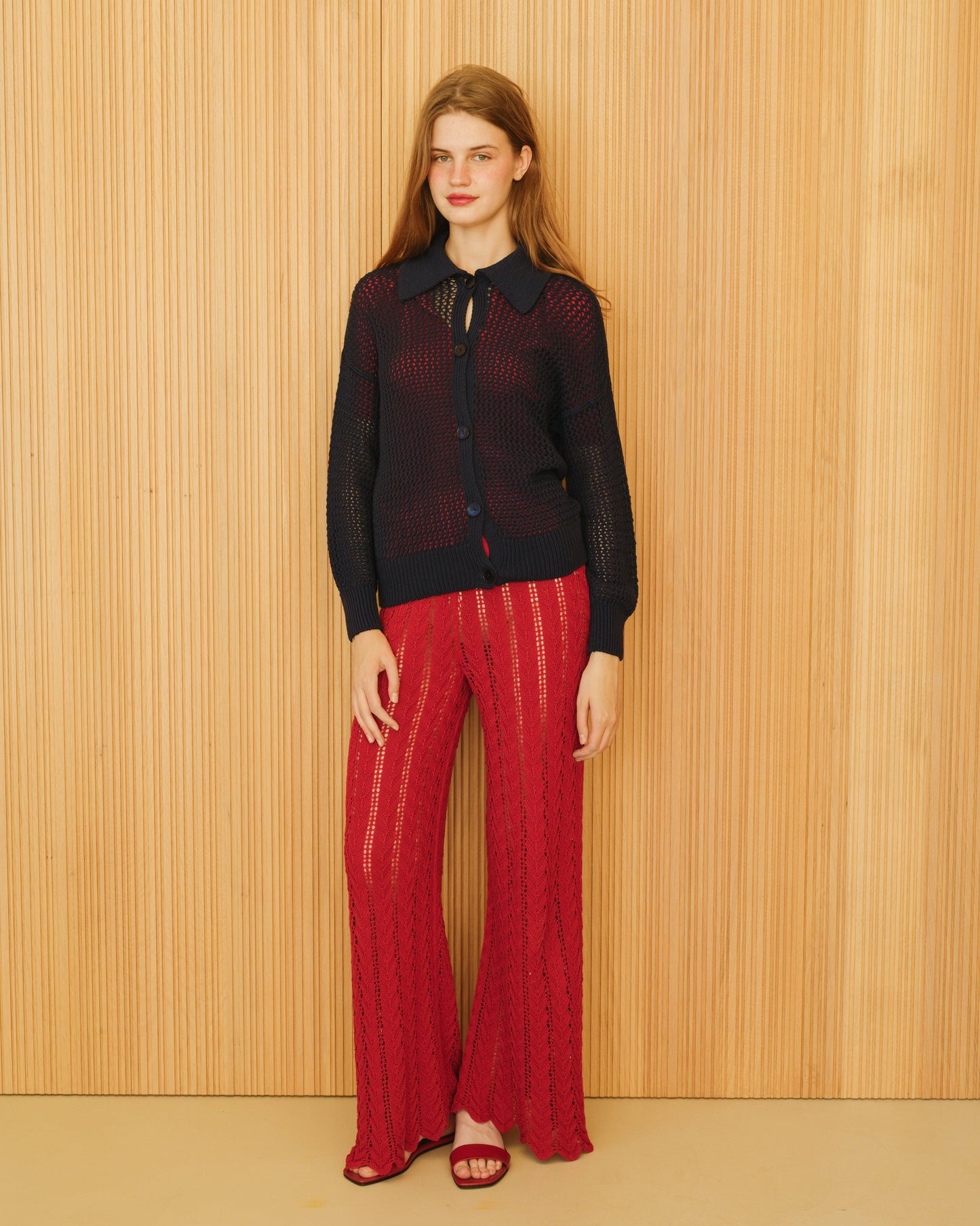 Fine Cotton Crochet Zig Zag Pants