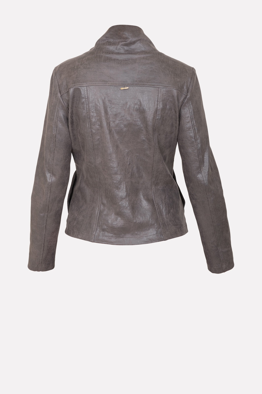 Giacca ecopelle con automatici