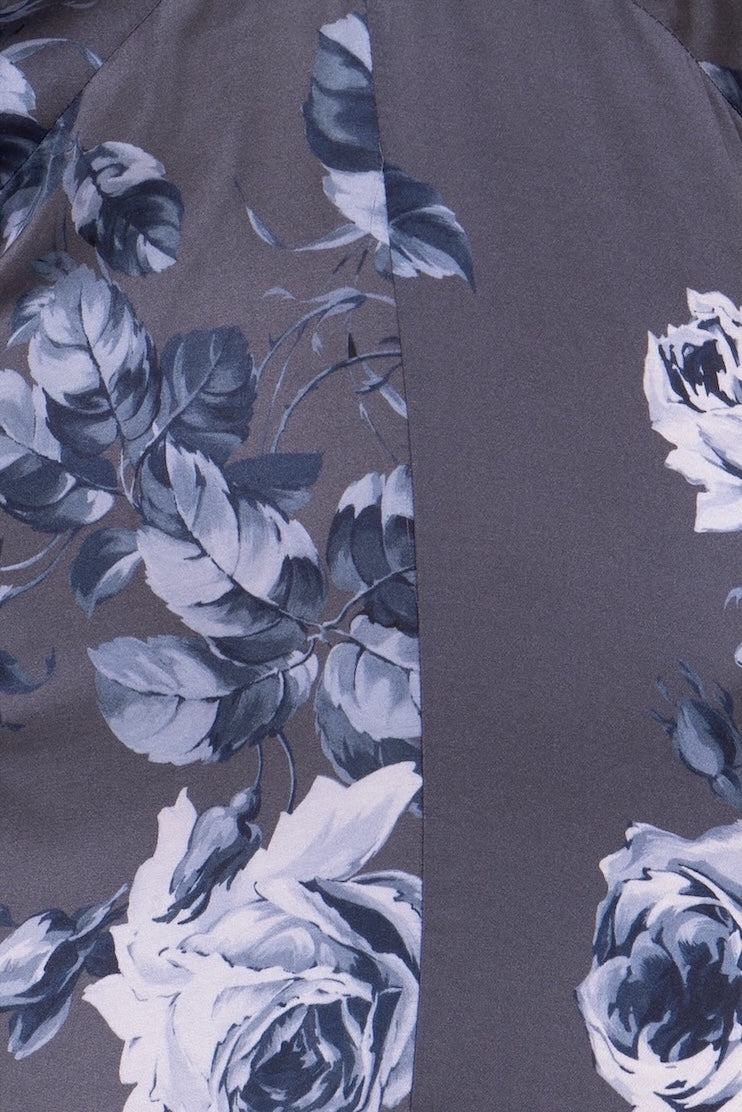 Abito lungo rose con incrocio scollo