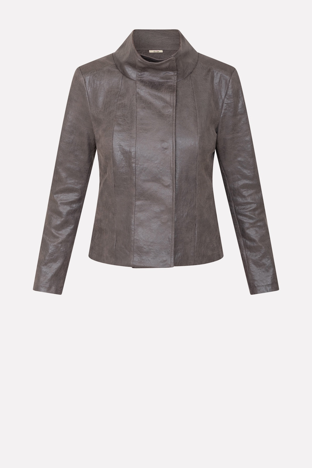 Giacca ecopelle con automatici