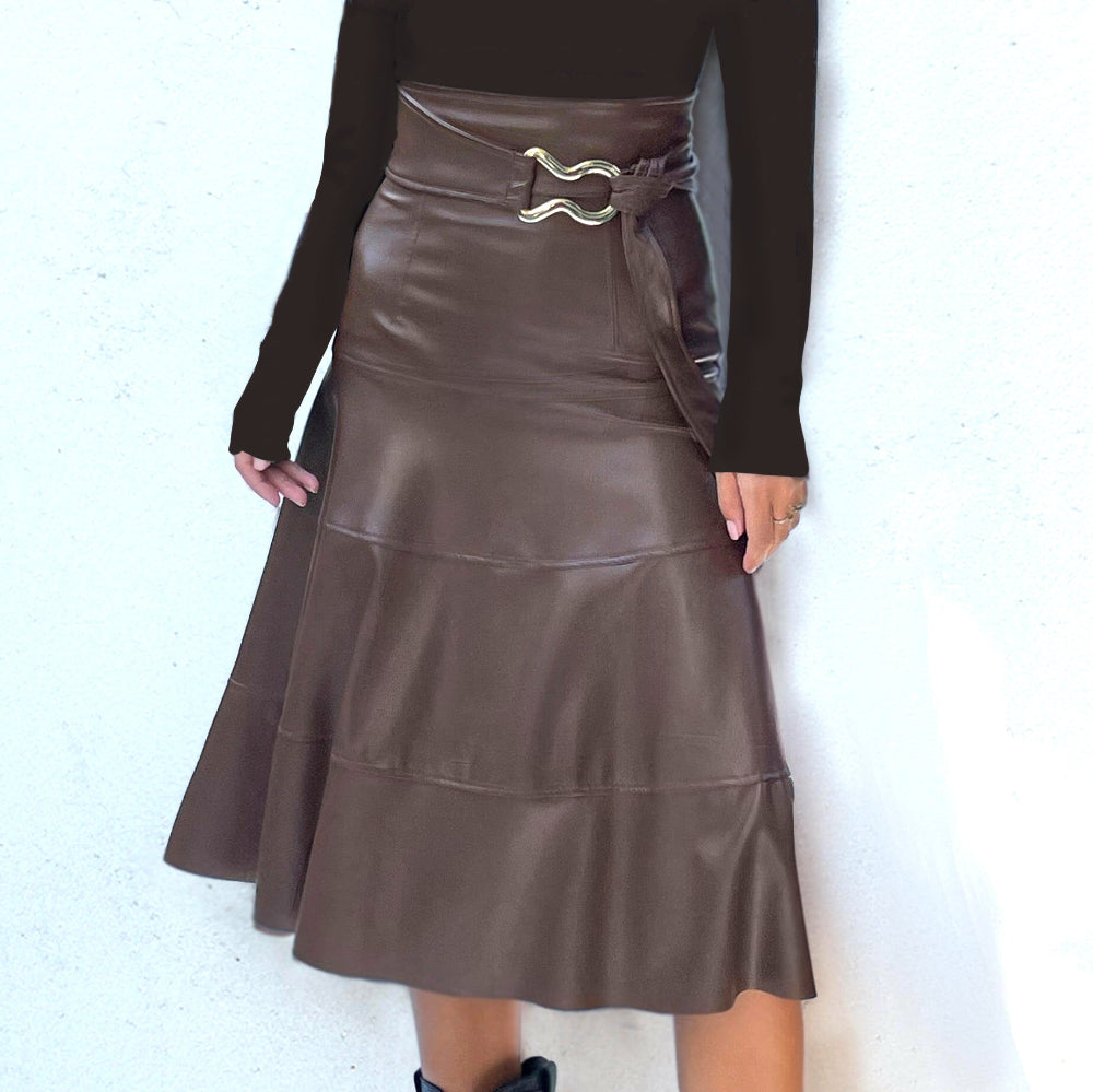 Gonnellona Pelle Tabacco